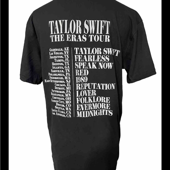 Taylor Swift The Eras Tour Tee Shirt Size medium Official Merchandise Black, - Picture 5 of 12